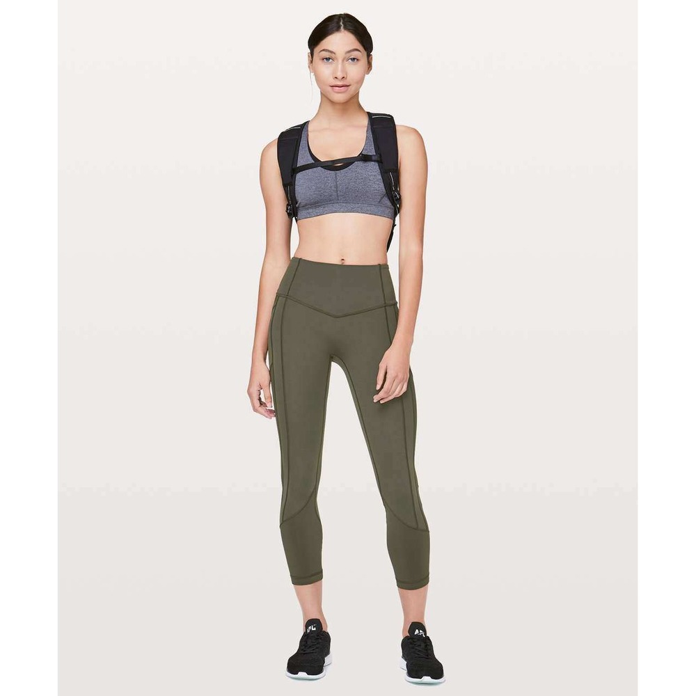 Lululemon All The Right Places Crop II Pockets Legging Women 10 Olive Green $118